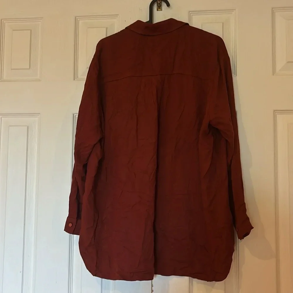 Accort Loose long sleeve button down Batman Tunic top Sz M - Picture 5 of 12